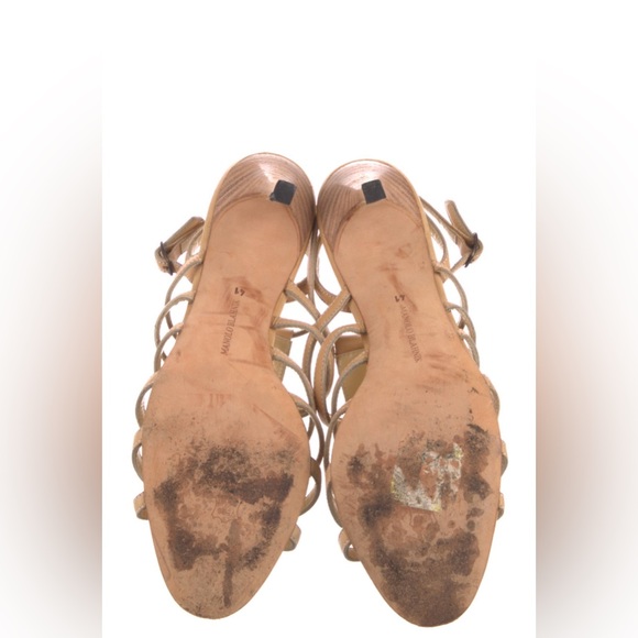 🥳Manolo Blahnik Leather Gladiator Heals Size 11. - Picture 5 of 6